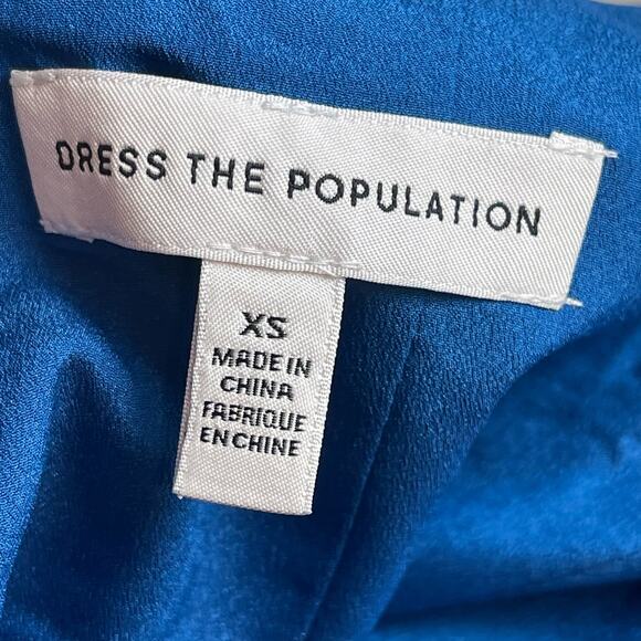 Dress the Population Sequin Color Block Long Sleeve Midi Sheath Dress XS NWOT - Picture 9 of 9